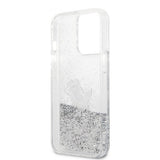 Karl Lagerfeld iPhone 13 Pro Max Deksel Liquid Glitter Sølv