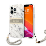 Guess iPhone 13 Pro Max Deksel Marble Design Stripe Grå