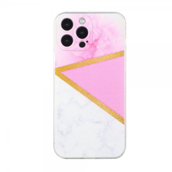 iPhone 13 Pro Max Deksel Marmormønster Rosa