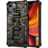 iPhone 13 Pro Deksel med Metallplate Stativfunksjon Camouflage Grønn