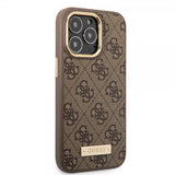 Guess iPhone 13 Pro Max Deksel Metal Plate Logo MagSafe Brun