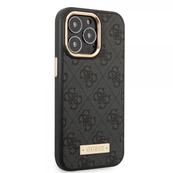 Guess iPhone 13 Pro Max Deksel Metal Plate Logo MagSafe Svart