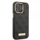 Guess iPhone 13 Pro Max Deksel Metal Plate Logo MagSafe Svart
