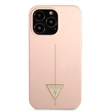 Guess iPhone 13 Pro Max Deksel Metal Triangle Rosa