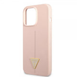 Guess iPhone 13 Pro Max Deksel Metal Triangle Rosa