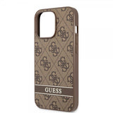 Guess iPhone 13 Pro Max Deksel Printed Stripe Bottom Brun