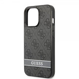 Guess iPhone 13 Pro Max Deksel Printed Stripe Bottom Grå