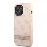 Guess iPhone 13 Pro Max Deksel Printed Stripe Bottom Rosa