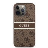 Guess iPhone 13 Pro Max Deksel Printed Stripe Brun