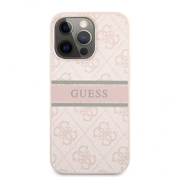 Guess iPhone 13 Pro Max Deksel Printed Stripe Rosa