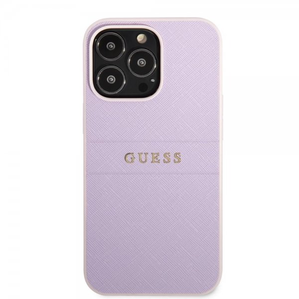 Guess iPhone 13 Pro Max Deksel Saffiano Metal Logo Lilla