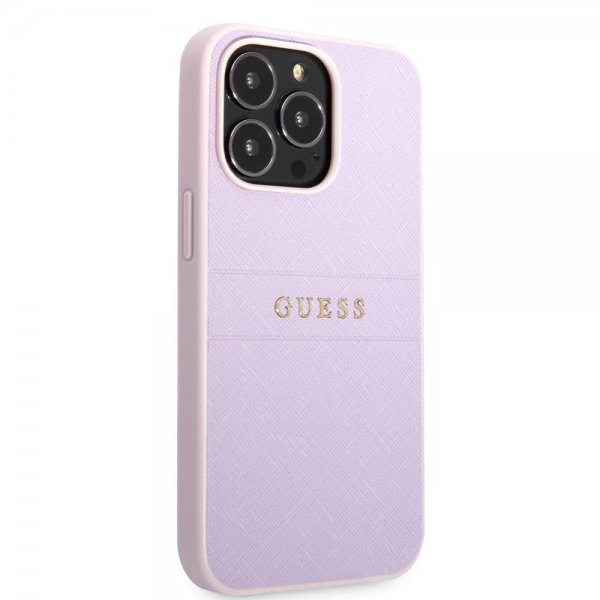 Guess iPhone 13 Pro Max Deksel Saffiano Metal Logo Lilla