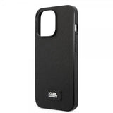 Karl Lagerfeld iPhone 13 Pro Max Deksel Saffiano Metal Plaque Svart