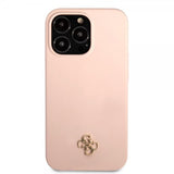 Guess iPhone 13 Pro Max Deksel Silicone Metal Logo 4G Light Pink