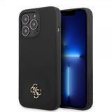 Guess iPhone 13 Pro Max Deksel Silicone Metal Logo 4G Svart
