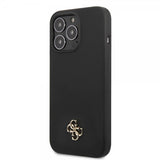 Guess iPhone 13 Pro Max Deksel Silicone Metal Logo 4G Svart