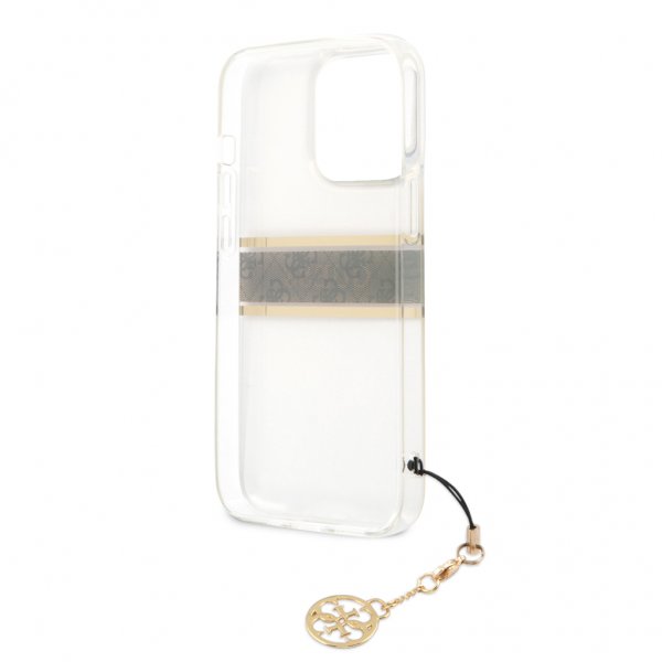 Guess iPhone 13 Pro Max Deksel Stripe Charm Brun