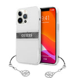 Guess iPhone 13 Pro Max Deksel Stripe Charm Grå