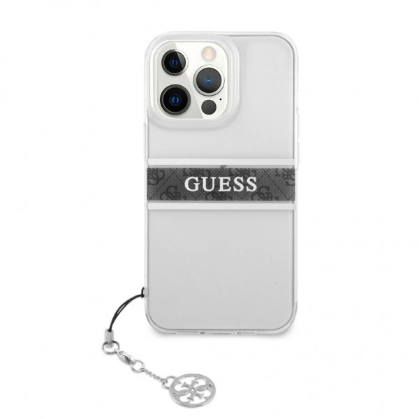 Guess iPhone 13 Pro Max Deksel Stripe Charm Grå