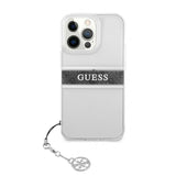 Guess iPhone 13 Pro Max Deksel Stripe Charm Grå