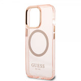 Guess iPhone 13 Pro Max Deksel Translucent MagSafe Rosa