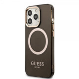 Guess iPhone 13 Pro Max Deksel Translucent MagSafe Svart