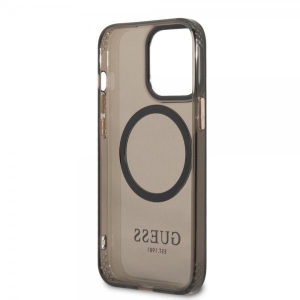 Guess iPhone 13 Pro Max Deksel Translucent MagSafe Svart