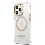 Guess iPhone 13 Pro Max Deksel Transparent MagSafe Gull Transparent