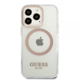 Guess iPhone 13 Pro Max Deksel Transparent MagSafe Gull Transparent