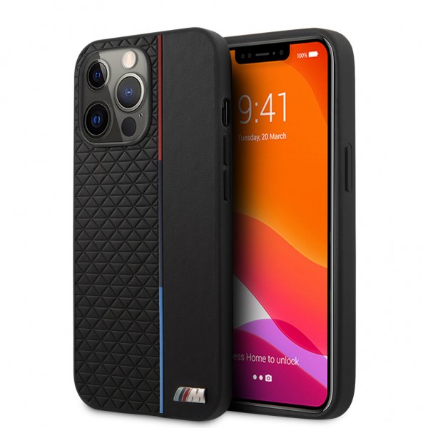 BMW iPhone 13 Pro Max Deksel Triangle Pattern Svart