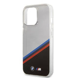 BMW iPhone 13 Pro Max Deksel Tricolor Stripe Transparent Svart