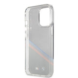 BMW iPhone 13 Pro Max Deksel Tricolor Stripe Transparent Svart