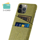 iPhone 13 Pro Max Deksel To Kortlommer Stoff Gul