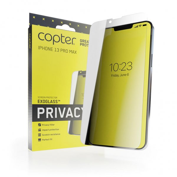 Copter iPhone 13 Pro Max Skjermbeskytter Exoglass Flat Privacy