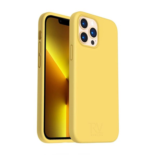 Rvelon iPhone 13 Pro Deksel Silikon Gul