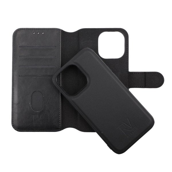 Rvelon iPhone 13 Pro Etui Detachable Wallet Case Svart