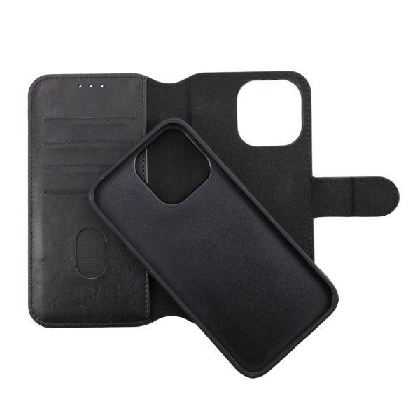 Rvelon iPhone 13 Pro Etui Detachable Wallet Case Svart
