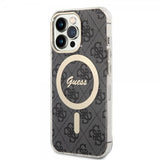 Guess iPhone 13 Pro Deksel 4G Pattern MagSafe Svart