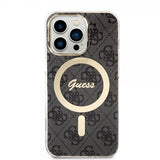 Guess iPhone 13 Pro Deksel 4G Pattern MagSafe Svart