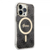 Guess iPhone 13 Pro Deksel 4G Pattern MagSafe Svart