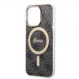Guess iPhone 13 Pro Deksel 4G Pattern MagSafe Svart