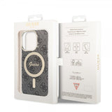 Guess iPhone 13 Pro Deksel 4G Pattern MagSafe Svart