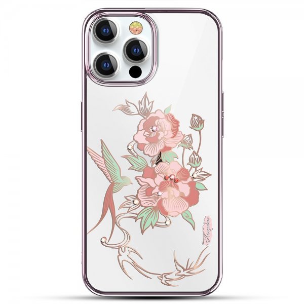 Kingxbar iPhone 13 Pro Deksel Blomstermønster Rosa