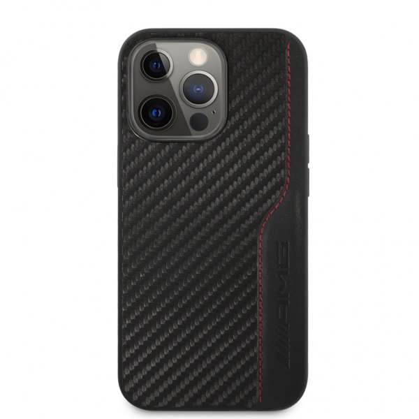 AMG iPhone 13 Pro Deksel Carbon Effect Stitching Svart