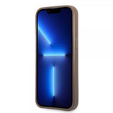 Guess iPhone 13 Pro Deksel Double Cardslot Metal Triangle Brun