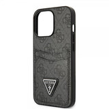 Guess iPhone 13 Pro Deksel Double Cardslot Metal Triangle Svart