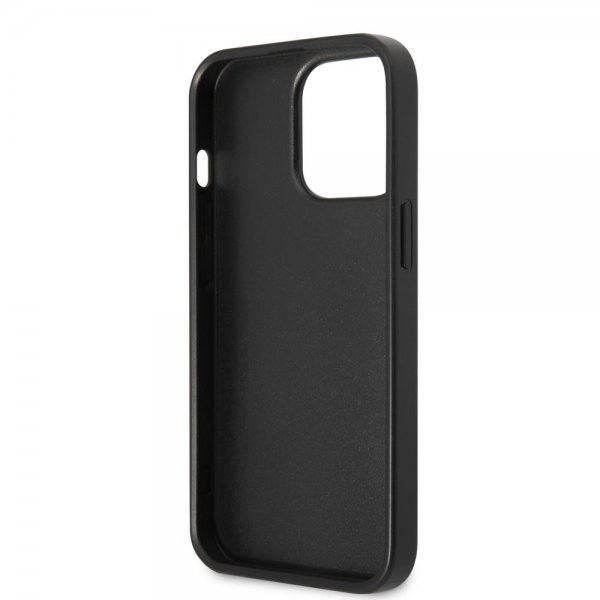 Guess iPhone 13 Pro Deksel Double Cardslot Metal Triangle Svart