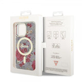 Guess iPhone 13 Pro Deksel Flower MagSafe Kaki