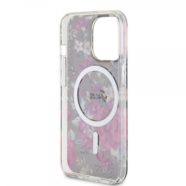 Guess iPhone 13 Pro Deksel Flower MagSafe Kaki