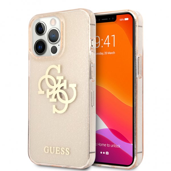 Guess iPhone 13 Pro Deksel Full Glitter Gull